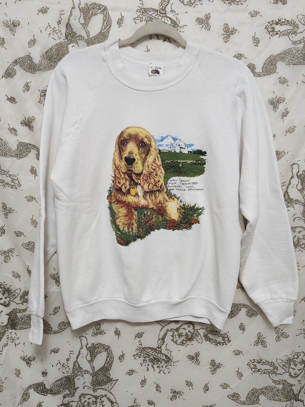 Vintage 1987 Fruit Of The Loom Adorable Cocker Spaniel Sweatshirt size L